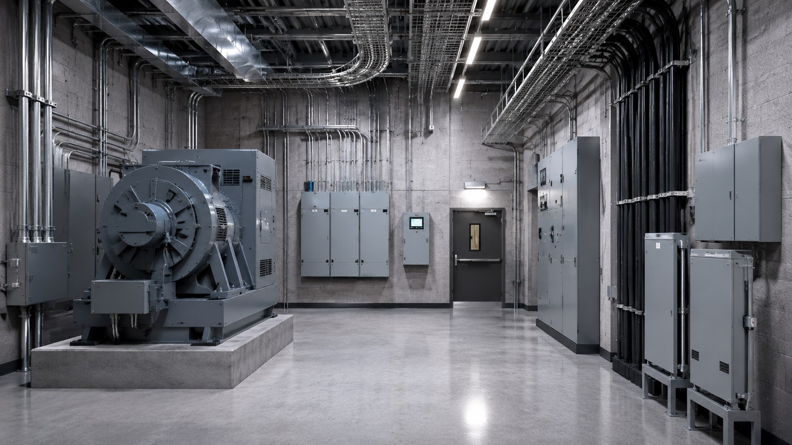 Architect-style visual of a finished equipment room for contractor engineering support
