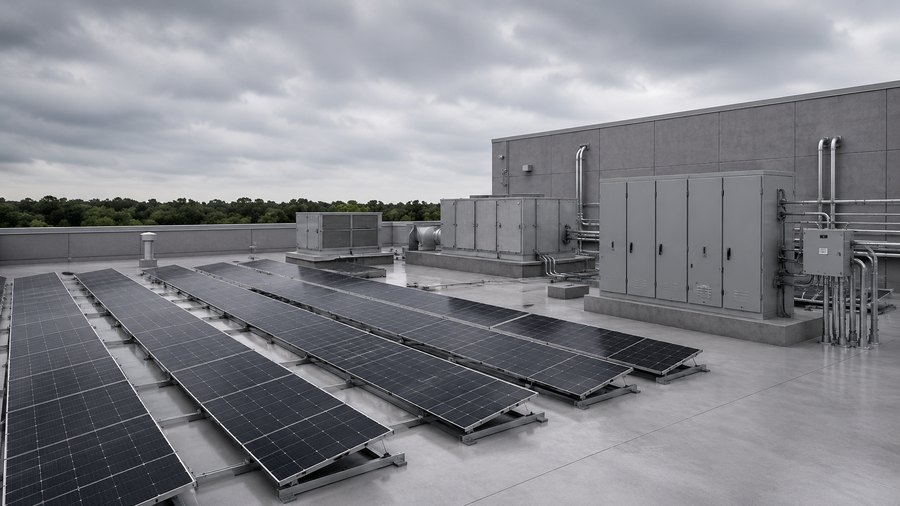 Commercial rooftop solar and electrical infrastructure installation